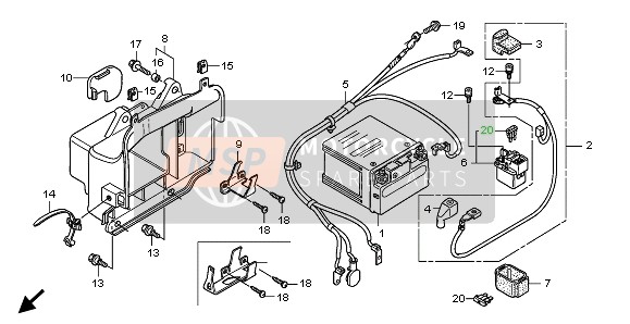 Honda FES150 2007 Batteria per un 2007 Honda FES150